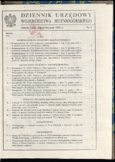 Dziennik Urzędowy Województwa Jeleniogórskiego, 1993, nr 1