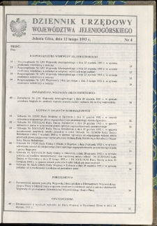 Dziennik Urzędowy Województwa Jeleniogórskiego, 1993, nr 4