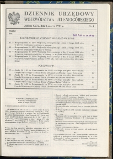 Dziennik Urzędowy Województwa Jeleniogórskiego, 1993, nr 8