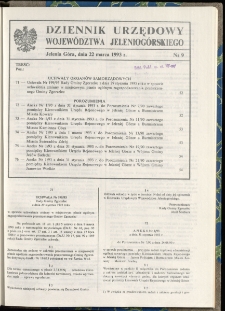 Dziennik Urzędowy Województwa Jeleniogórskiego, 1993, nr 9