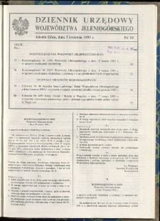 Dziennik Urzędowy Województwa Jeleniogórskiego, 1993, nr 10