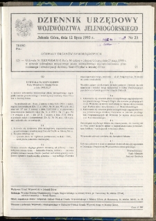 Dziennik Urzędowy Wojew&oacute;dztwa Jeleniog&oacute;rskiego, 1993, nr 23