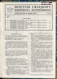 Dziennik Urzędowy Województwa Jeleniogórskiego, 1993, nr 31