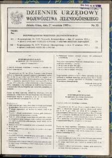 Dziennik Urzędowy Województwa Jeleniogórskiego, 1993, nr 33