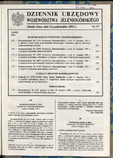 Dziennik Urzędowy Województwa Jeleniogórskiego, 1993, nr 37
