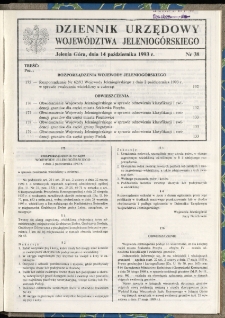 Dziennik Urzędowy Wojew&oacute;dztwa Jeleniog&oacute;rskiego, 1993, nr 38