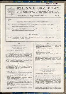 Dziennik Urzędowy Województwa Jeleniogórskiego, 1993, nr 39