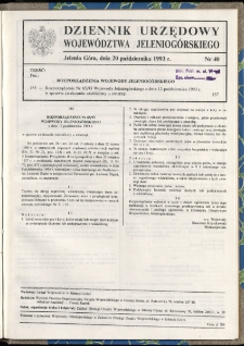 Dziennik Urzędowy Województwa Jeleniogórskiego, 1993, nr 40