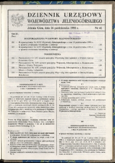 Dziennik Urzędowy Województwa Jeleniogórskiego, 1993, nr 41
