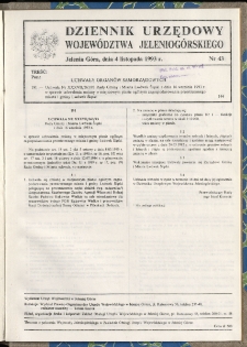 Dziennik Urzędowy Województwa Jeleniogórskiego, 1993, nr 43