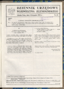 Dziennik Urzędowy Województwa Jeleniogórskiego, 1993, nr 43