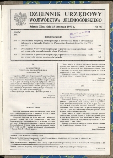 Dziennik Urzędowy Województwa Jeleniogórskiego, 1993, nr 46
