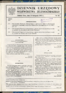 Dziennik Urzędowy Województwa Jeleniogórskiego, 1993, nr 46