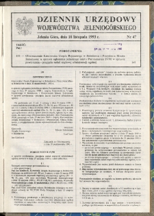 Dziennik Urzędowy Województwa Jeleniogórskiego, 1993, nr 47
