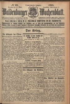 Waldenburger Wochenblatt, Jg. 61, 1915, nr 62
