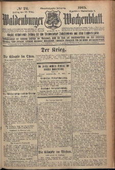 Waldenburger Wochenblatt, Jg. 61, 1915, nr 72