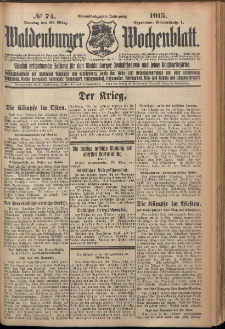 Waldenburger Wochenblatt, Jg. 61, 1915, nr 74