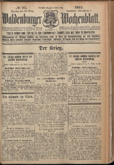 Waldenburger Wochenblatt, Jg. 61, 1915, nr 75