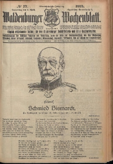 Waldenburger Wochenblatt, Jg. 61, 1915, nr 77