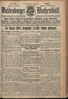 Waldenburger Wochenblatt, Jg. 61, 1915, nr 78