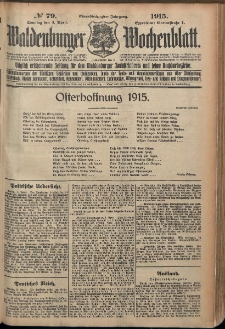Waldenburger Wochenblatt, Jg. 61, 1915, nr 79
