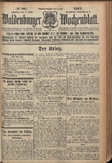 Waldenburger Wochenblatt, Jg. 61, 1915, nr 80