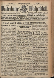 Waldenburger Wochenblatt, Jg. 61, 1915, nr 82