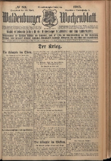 Waldenburger Wochenblatt, Jg. 61, 1915, nr 83