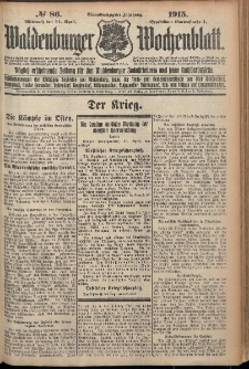 Waldenburger Wochenblatt, Jg. 61, 1915, nr 86