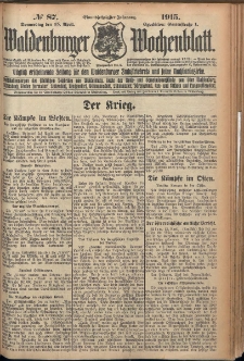Waldenburger Wochenblatt, Jg. 61, 1915, nr 87