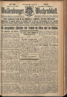 Waldenburger Wochenblatt, Jg. 61, 1915, nr 88