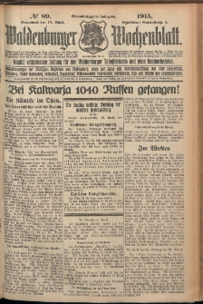 Waldenburger Wochenblatt, Jg. 61, 1915, nr 89