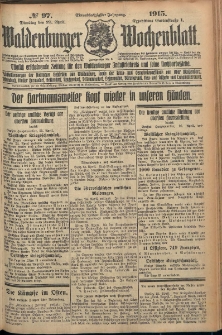 Waldenburger Wochenblatt, Jg. 61, 1915, nr 97