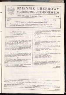 Dziennik Urzędowy Województwa Jeleniogórskiego, 1994, nr 1