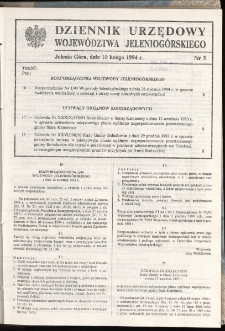 Dziennik Urzędowy Województwa Jeleniogórskiego, 1994, nr 3