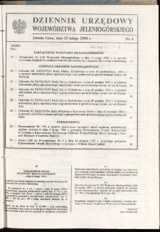 Dziennik Urzędowy Województwa Jeleniogórskiego, 1994, nr 4