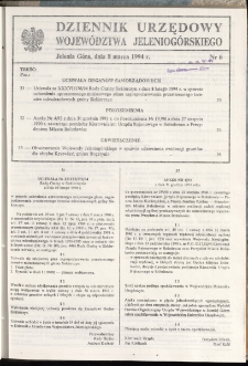 Dziennik Urzędowy Województwa Jeleniogórskiego, 1994, nr 6