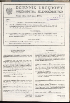 Dziennik Urzędowy Województwa Jeleniogórskiego, 1994, nr 6