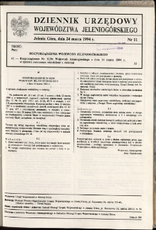 Dziennik Urzędowy Województwa Jeleniogórskiego, 1994, nr 11