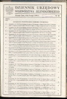 Dziennik Urzędowy Wojew&oacute;dztwa Jeleniog&oacute;rskiego, 1994, nr 18