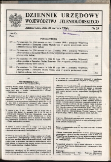 Dziennik Urzędowy Wojew&oacute;dztwa Jeleniog&oacute;rskiego, 1994, nr 25