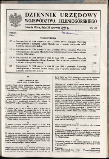 Dziennik Urzędowy Województwa Jeleniogórskiego, 1994, nr 25