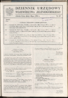 Dziennik Urzędowy Wojew&oacute;dztwa Jeleniog&oacute;rskiego, 1994, nr 29