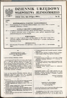 Dziennik Urzędowy Województwa Jeleniogórskiego, 1994, nr 31