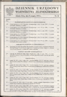 Dziennik Urzędowy Województwa Jeleniogórskiego, 1994, nr 32