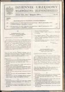 Dziennik Urzędowy Województwa Jeleniogórskiego, 1994, nr 43