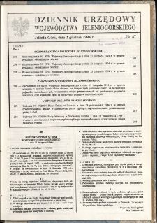 Dziennik Urzędowy Województwa Jeleniogórskiego, 1994, nr 47