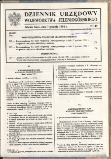 Dziennik Urzędowy Województwa Jeleniogórskiego, 1994, nr 49