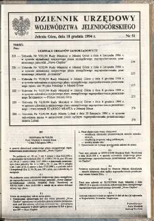 Dziennik Urzędowy Województwa Jeleniogórskiego, 1994, nr 51