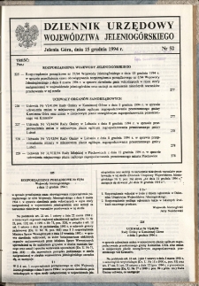 Dziennik Urzędowy Województwa Jeleniogórskiego, 1994, nr 52